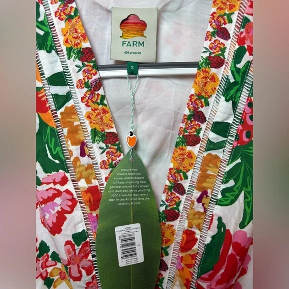 FARM Rio White Floral Belted Romper with Pink, Green & Yellow - Picture 3 of 7